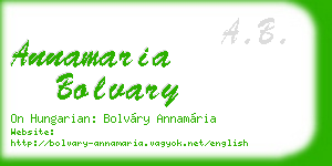 annamaria bolvary business card